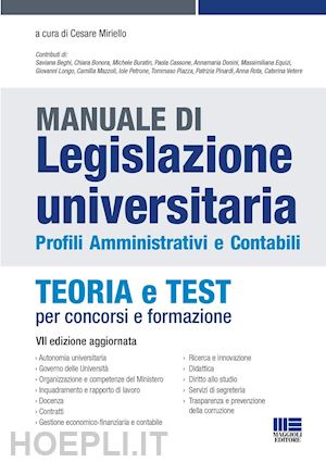 miriello c. (curatore) - manuale di legislazione universitaria - teoria e test