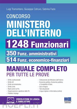 tramontano luigi; cotruvo giuseppe; fazio sabrina - concorso ministero dell'interno - 1248 funzionari