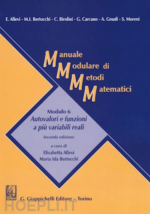 allevi e. (curatore); bertocchi m. i. (curatore) - manuale modulare di metodi matematici. modulo 6