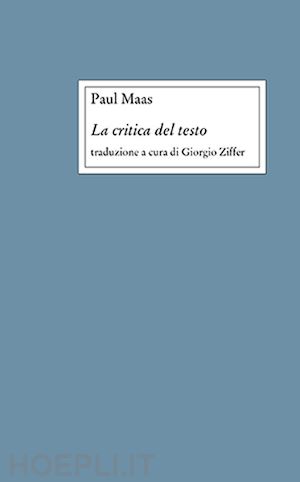 maas paul - la critica del testo