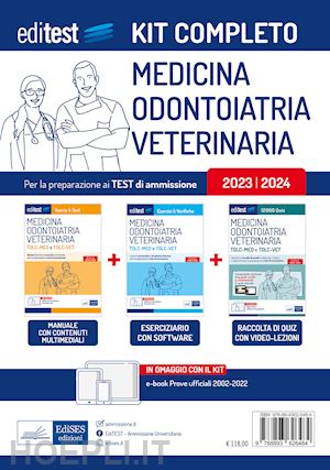 Kit Completo - Test Medicina-Odontoiatria (Tolc-Med), Veterinaria (Tolc-Vet)  