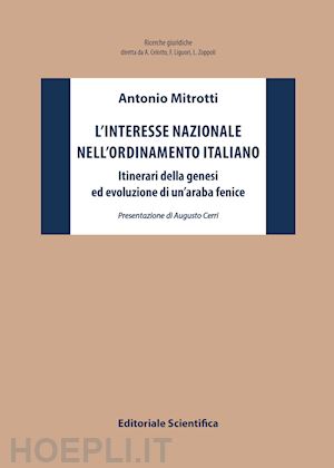 mitrotti antonio - interesse nazionale nell'ordinamento italiano. itinerari della genesi ed evoluzi