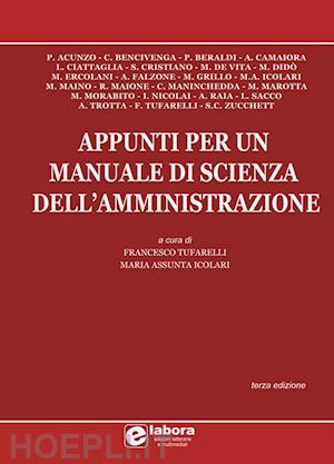 tufarelli f. (curatore); icolari m. a. (curatore) - appunti per un manuale di scienza dell'amministrazione