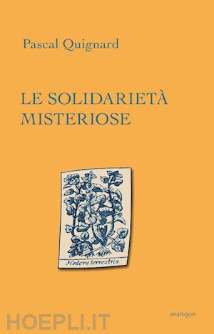 quignard pascal - le solidarietà misteriose