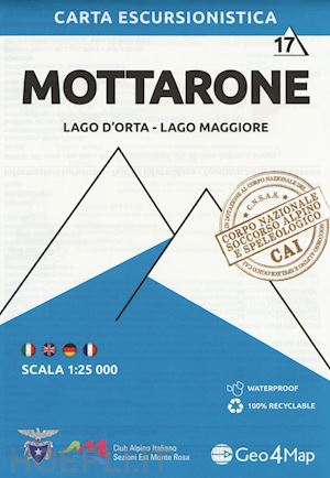 aa.vv. - carta escursionistica mottarone. scala 1:25.000. ediz. italiana, inglese, tedesc