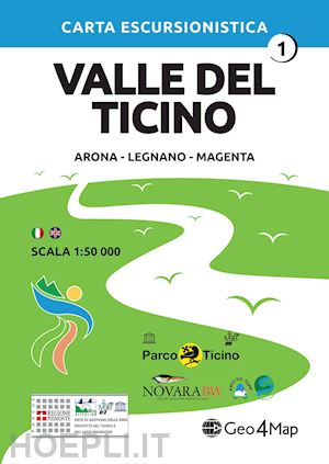 aa.vv. - carta escursionistica valle del ticino. scala 1:50.000. ediz. italiana, inglese,