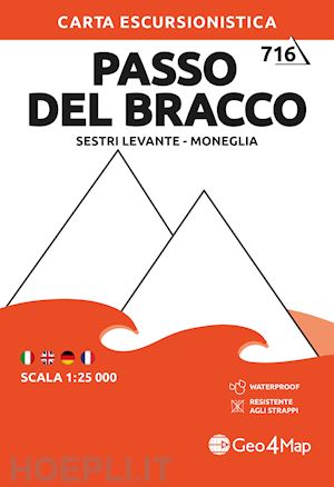 aa.vv. - passo del bracco - sestri levante - moneglia. carta escursionistica 1:25.000