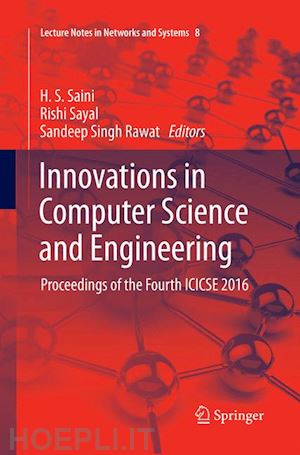 saini h. s. (curatore); sayal rishi (curatore); rawat sandeep singh (curatore) - innovations in computer science and engineering