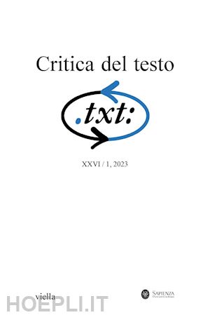 autori vari - critica del testo. xxvi / 1, 2023