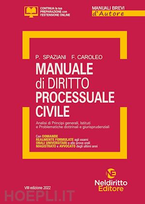 spaziani paolo; caroleo franco - manuale di diritto processuale civile