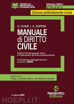 chine' giuseppe; zoppini andrea - manuale di diritto civile