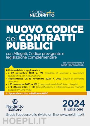 piancastelli sara (coord.) - nuovo codice dei contratti pubblici seconda edisione 2024