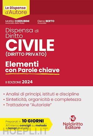 cherubini mattia; berto elena - dispensa di diritto civile (diritto privato). elementi con parole chiave