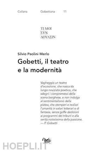 paolini merlo silvio - gobetti, il teatro e la modernità