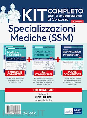 frusone federico, puliani giulia - concorso specializzazioni mediche (ssm) - kit completo 4 volumi